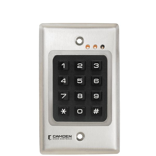 Camden: Flush mount keypad Stand alone or Wiegand, flush mount, 999 users, 12/24V AC/DC